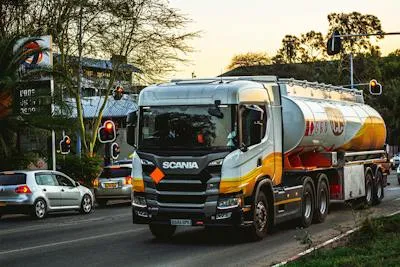 A truck driver driving a petrol tanker