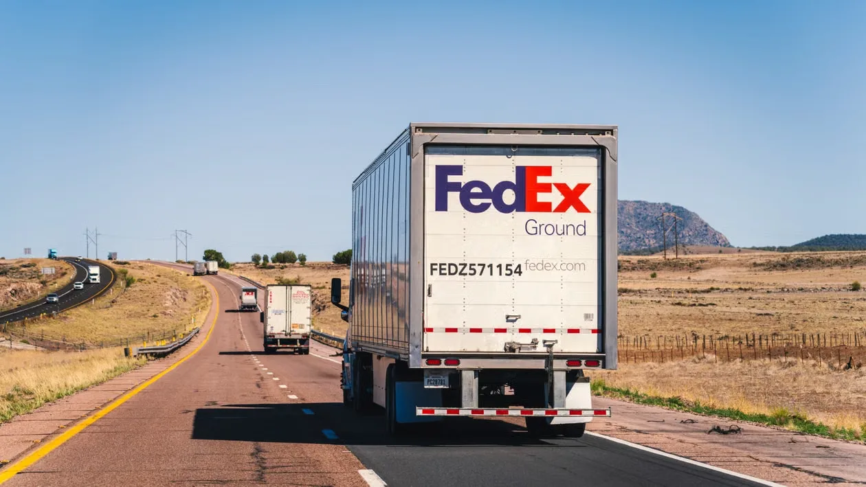 Trucks on a highway